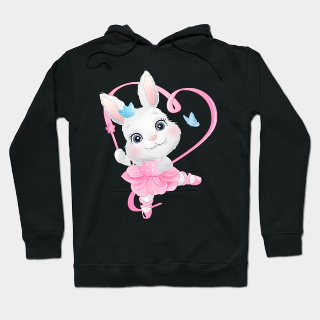 Cute little bunny with ballerina Hoodie by zwestshops